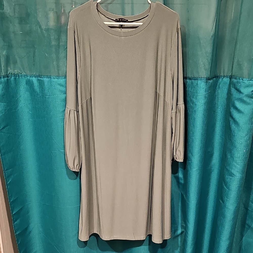 As U Wish Sage Long Sleeve Dress